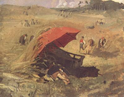 Franz von Lenbach The Red Umbrella (nn02) Norge oil painting art